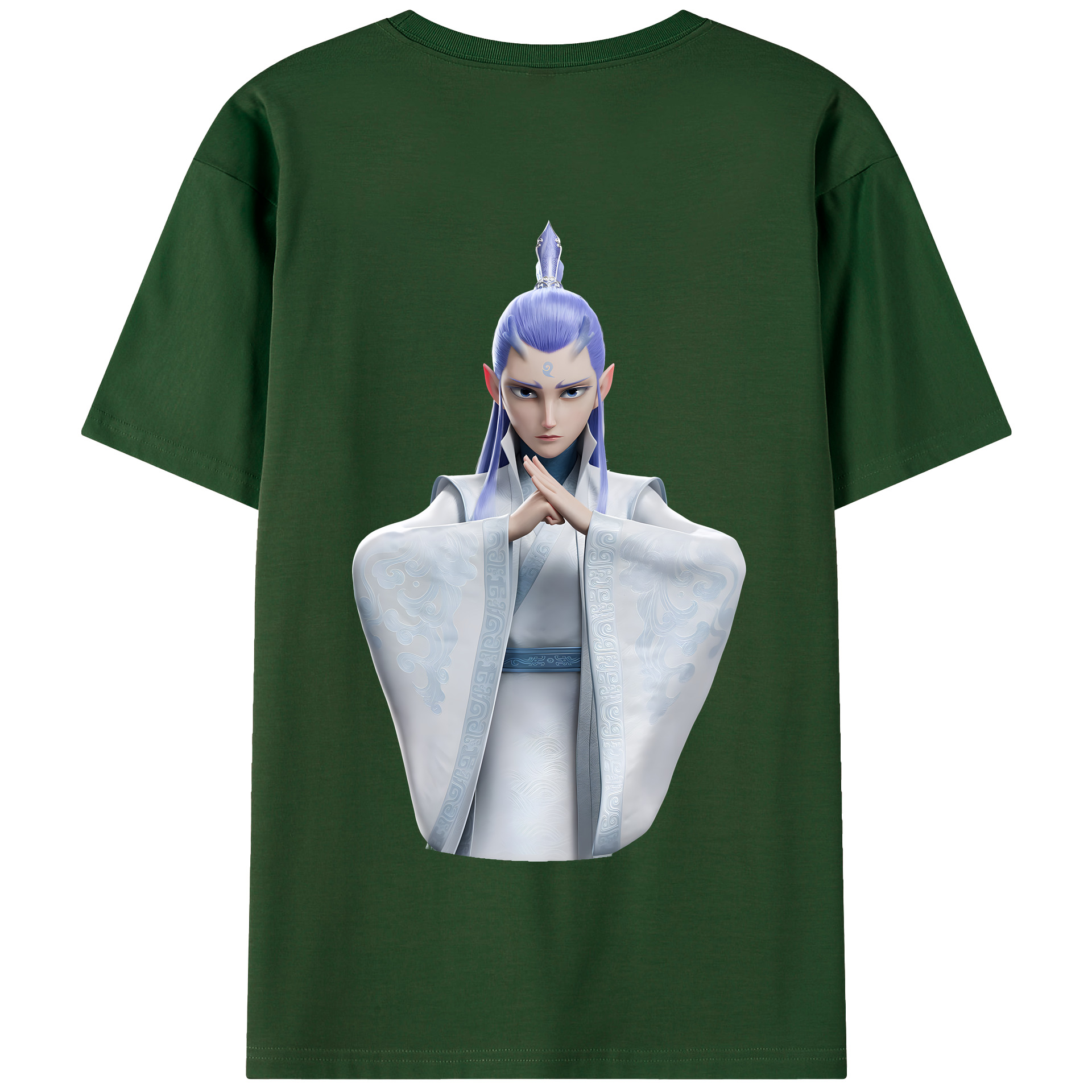 （画像用） Ne Zha 2 ナタ 魔童の大暴れ 綿100％半袖Tシャツ（背面プリント）